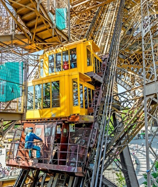 An Eiffel Tower elevator